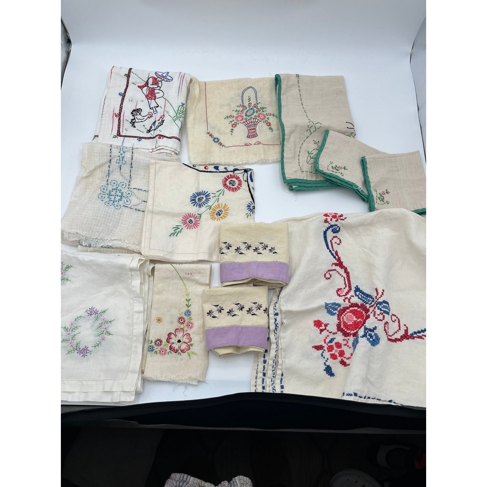 Variety of Vintage Embroidered‎ Pieces